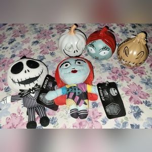 BN NIGHT BEFORE CHRISTMAS TIM BURTON LOT 2 KEY CHAINS 3 LIGHT UP PUMPKINS